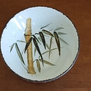 Vintage Stoneware Bowl Midwinter Stonehenge Rangoon Collection Green White Brown